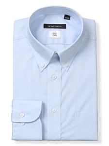 ワイシャツ／長袖／形態安定／再生繊維／ボタンダウンカラー／無地／BASIC／ドレスシャツ