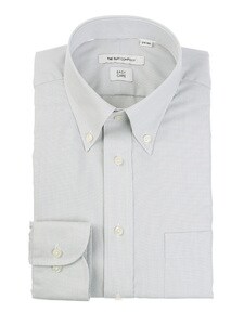 ワイシャツ／長袖／形態安定／ボタンダウンカラー／ストライプ／FIT／ドレスシャツ