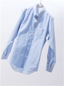 ワイシャツ／長袖／形態安定／涼しい／ボタンダウンカラー／織柄／FIT／ドレスシャツ