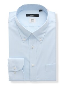 ワイシャツ／長袖／形態安定／COOL MAX／ボタンダウンカラー／無地／BASIC／ドレスシャツ