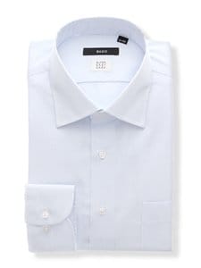 ワイシャツ／長袖／形態安定／ストレッチ／COOL MAX／ワイドカラー／BASIC／ドレスシャツ
