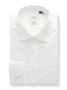 ワイシャツ／長袖／形態安定／ストレッチ／RENU／ワイドカラー／BASIC／ドレスシャツ