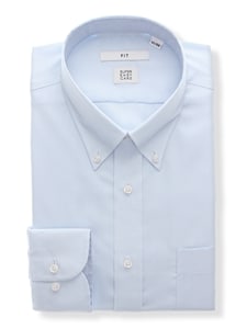 ワイシャツ／長袖／形態安定／ストレッチ／COOL MAX／ボタンダウンカラー／FIT／ドレスシャツ