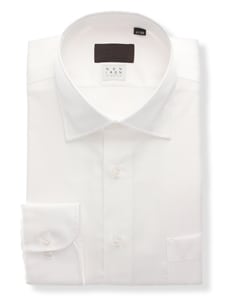 ワイシャツ／長袖／形態安定／ノンアイロンストレッチ／ワイドカラー／BASIC／ドレスシャツ