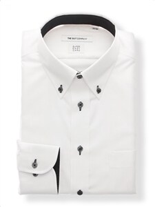 ワイシャツ／長袖／形態安定／COOL MAX／ボタンダウンカラー／織柄／FIT／ドレスシャツ