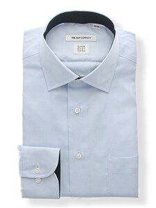 ワイシャツ／長袖／形態安定／COOL MAX／ワイドカラー／織柄／FIT／ドレスシャツ