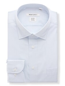 ワイシャツ／長袖／形態安定／COOL MAX／ワイドカラー／織柄／FIT／ドレスシャツ