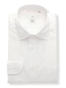 ワイシャツ／長袖／形態安定／再生繊維／ワイドカラー／シャドーストライプ／FIT／ドレスシャツ