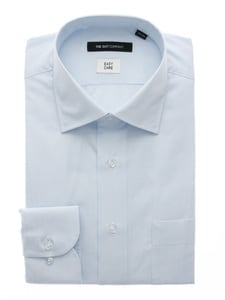 長袖／BASIC／形態安定／ワイドカラー／ドレスシャツ ストライプ