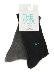 THE SOX／2Pパック／フリーサイズ／ワンポイント刺繍ソックス
