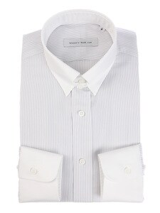 ワイシャツ／長袖／タブカラー／ストライプ／blazer's bank.com／ドレスシャツ