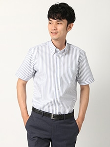 ワイシャツ／半袖／形態安定／COOL MAX／ボタンダウンカラーBASIC／ドレスシャツ