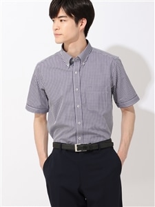 ワイシャツ／半袖／形態安定／ストレッチ／再生繊維／ボタンダウンカラー／FIT／ドレスシャツ