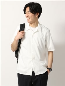 ACTIVE／ウォッシャブル／RENU スナップボタンオープンカラー半袖シャツ