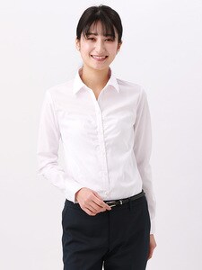 destyle／Easy Care Stretch Blouse スキッパーカラー ストライプ
