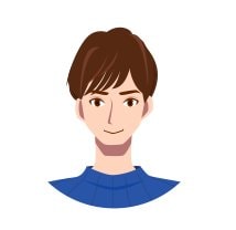 口コミをする男性