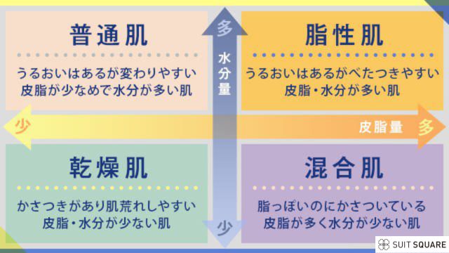 男性の肌質チェック表