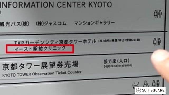 イースト駅前クリニック京都院の看板