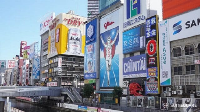 大阪道頓堀の調査風景