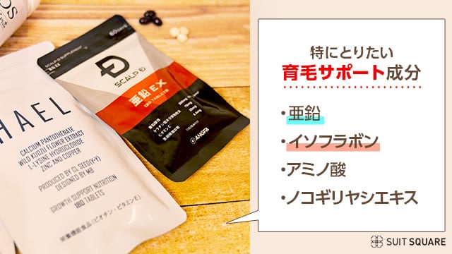育毛・薄毛におすすめのサプリ成分