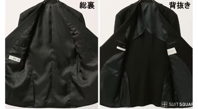 総裏と背抜きの裏地