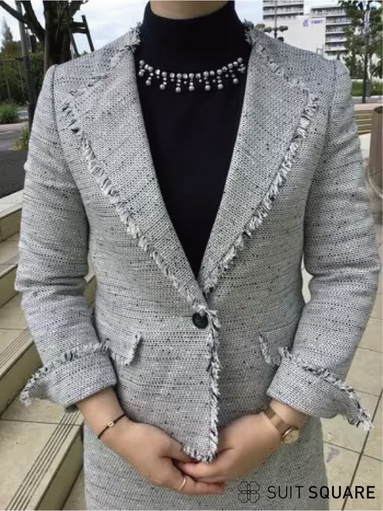 七五三 ママ スーツ グレー