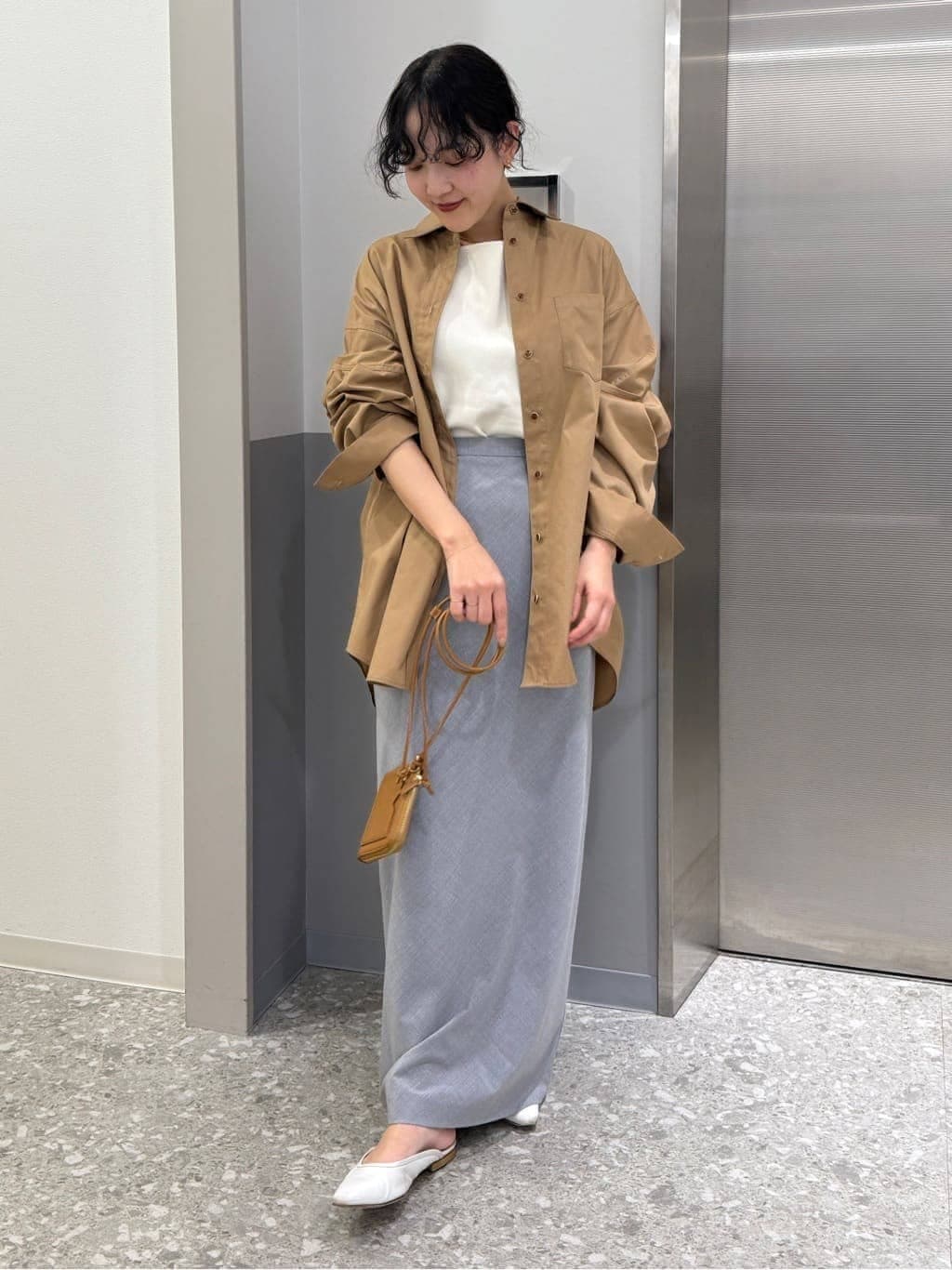 カメール ジャケット グレーIラインスカート